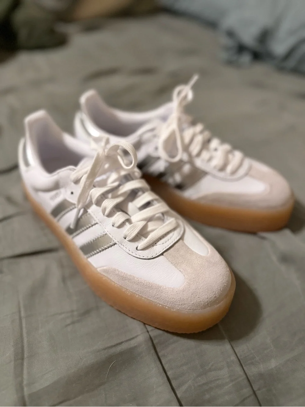 adidas White Leather Samba Sneakers
